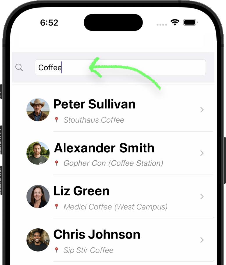 App screenshot: privacy settings